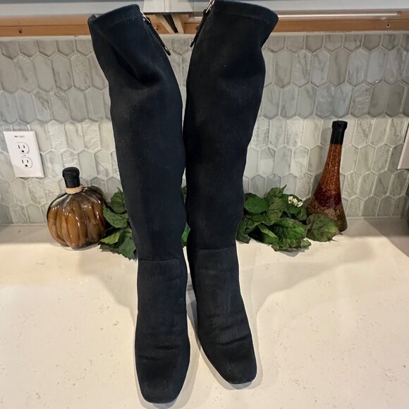 Isaac Mizrahi For Target Womens Black Knee-High Heeled Boots 9.5 Fabric Upper Si - Picture 2 of 11
